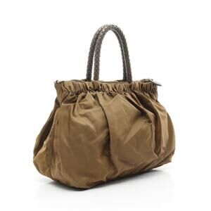 Prada BOW leather nylon handbag TESSUTO Khaki Green